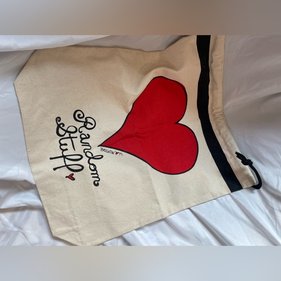 Brighton Random Stuff Drawstring Bag Canvas Travel Heart - Picture 5 of 12